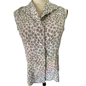 Doncaster womens Black & White Silk Blouse